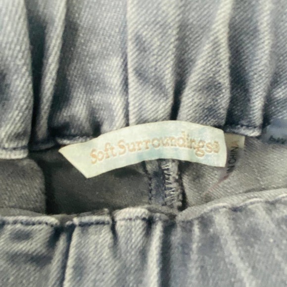 Soft Surroundings Colorful Metro Leggings Button Midnight Teal Blue Size Medium - Picture 5 of 12